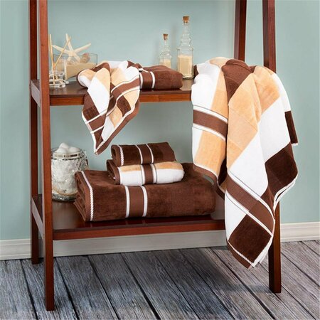 DAPHNES DINNETTE 100 Percent Cotton Oakville Velour Towel Set Chocolate - 6 Piece DA3239754